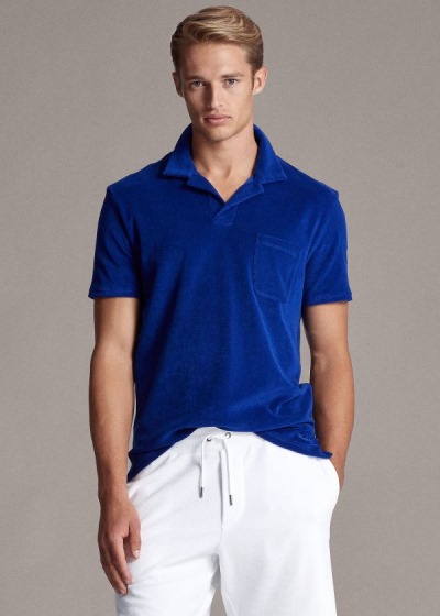 Ralph Lauren Custom Slim Fit Terry Polo Herre Danmark (PFISH7592)